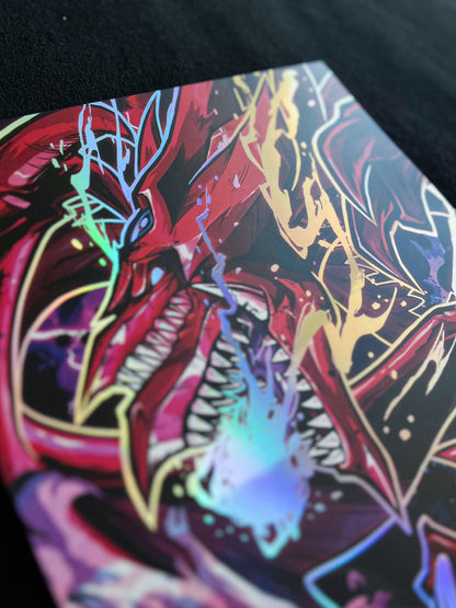 Slifer the Sky Dragon - Rainbow Holographic poster