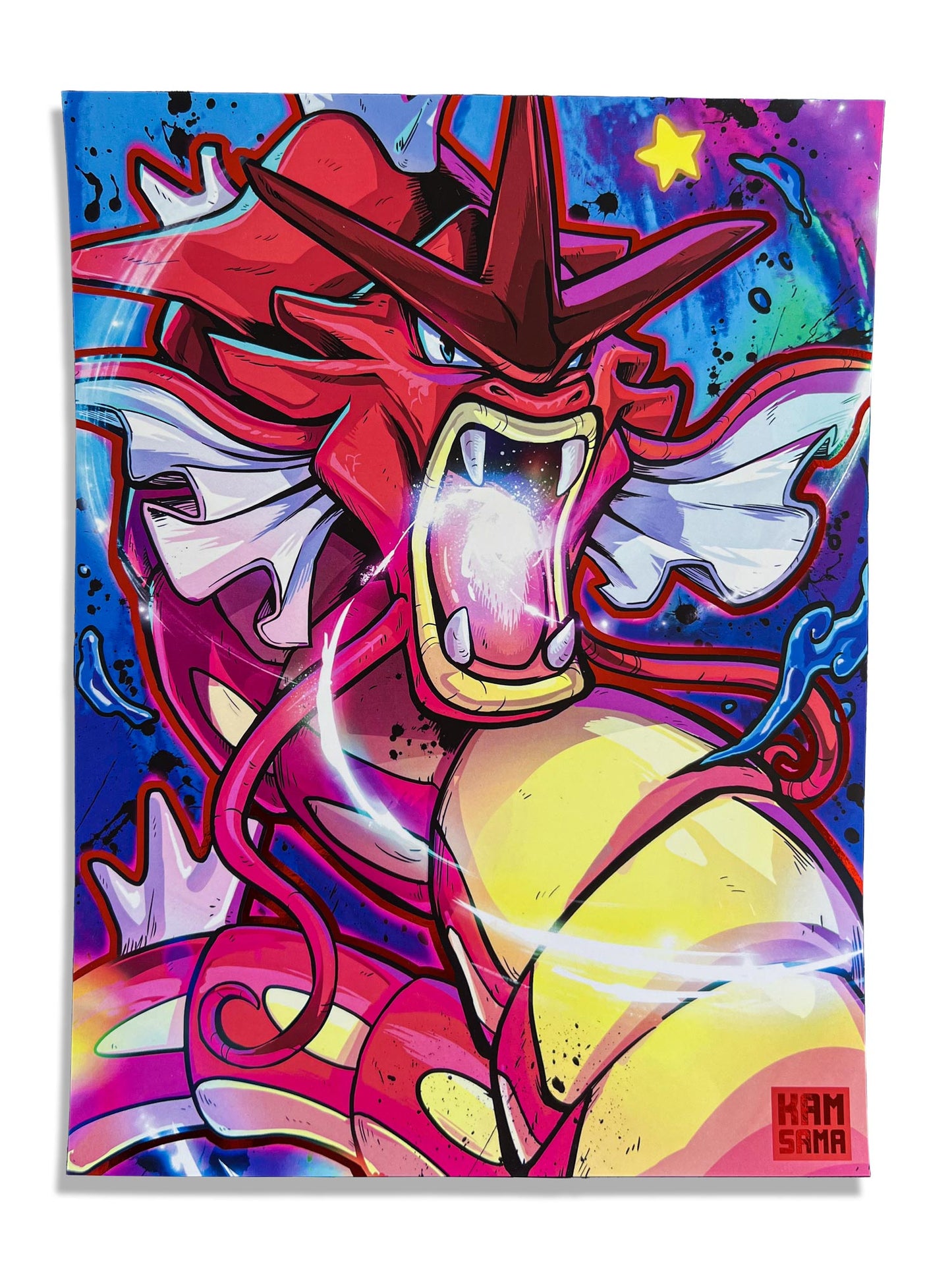 Leviator Red - Red Holographic poster