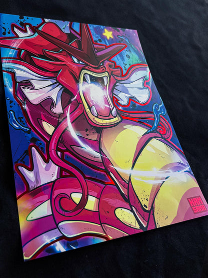Leviator Red - Red Holographic poster