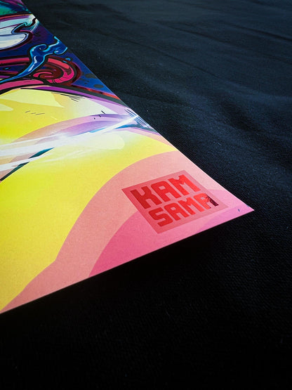 Leviator Red - Red Holographic poster