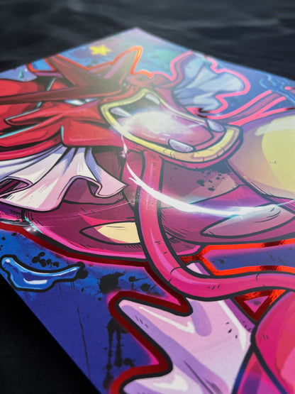 Leviator Red - Red Holographic poster