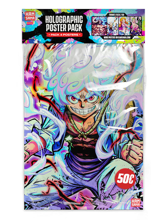 Pack 4 One piece Posters - Holographic