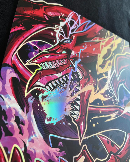 Slifer the Sky Dragon - Rainbow Holographic poster